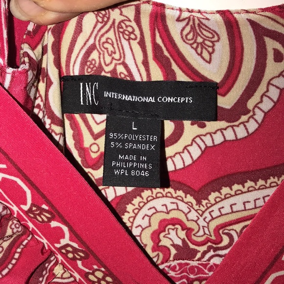 Gorgeous red and tan paisley maxi dress. - Picture 5 of 5